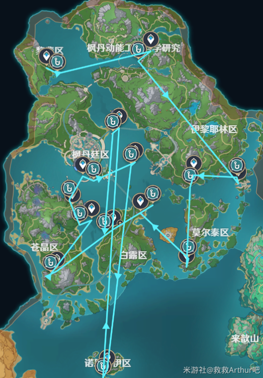 2024年《原神》提瓦特钓鱼路线一览