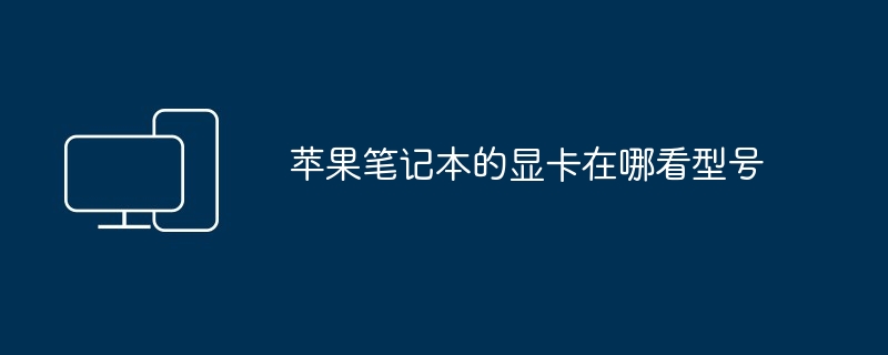 2024年苹果笔记本的显卡在哪看型号