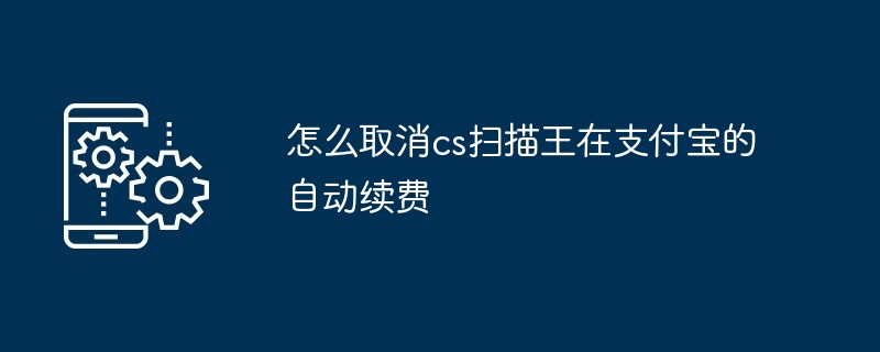 2024年怎么取消cs扫描王在支付宝的自动续费