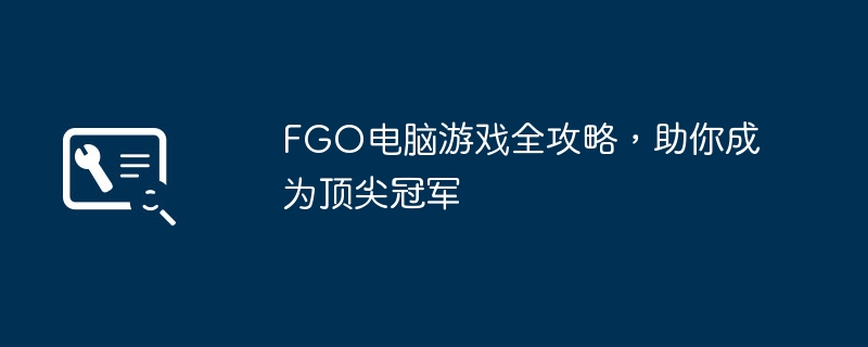2024年FGO电脑游戏全攻略，助你成为顶尖冠军