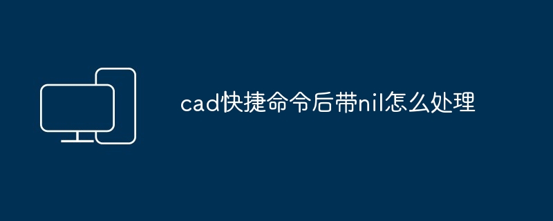 2024年cad快捷命令后带nil怎么处理