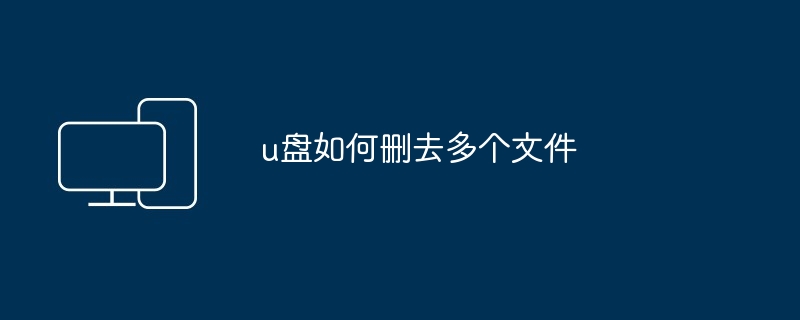2024年u盘如何删去多个文件