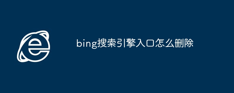2024年bing搜索引擎入口怎么删除