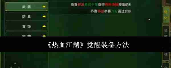 2024年《热血江湖》觉醒装备方法