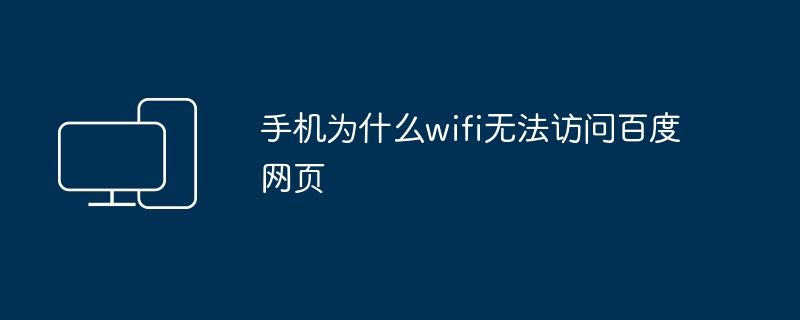 2024年手机为什么wifi无法访问百度网页