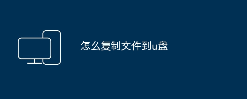 2024年怎么复制文件到u盘