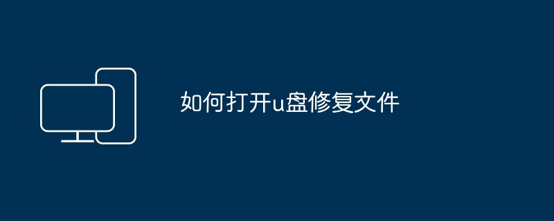 2024年如何打开u盘修复文件