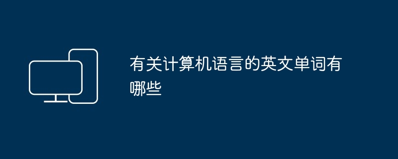 2024年有关计算机语言的英文单词有哪些