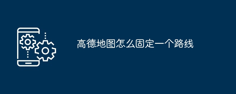 2024年高德地图怎么固定一个路线