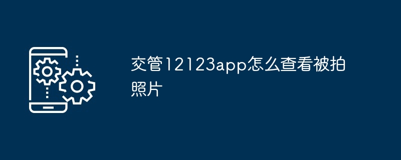 2024年交管12123app怎么查看被拍照片