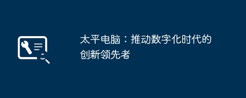 2024年太平电脑：推动数字化时代的创新领先者