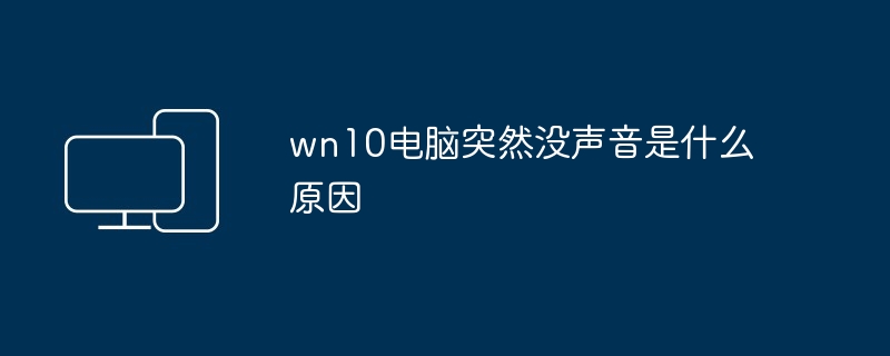 2024年wn10电脑突然没声音是什么原因