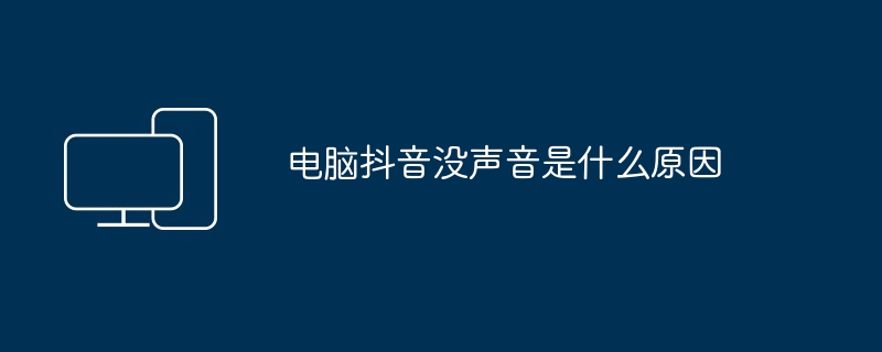 2024年电脑抖音没声音是什么原因