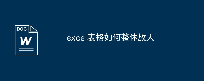 2024年excel表格如何整体放大