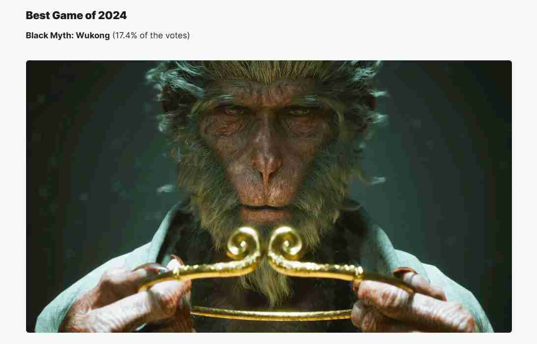 2024年2024年IGN社区大奖公布 《黑神话:悟空》获年度最佳