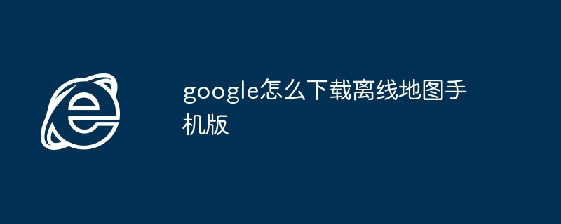 2024年google怎么下载离线地图手机版
