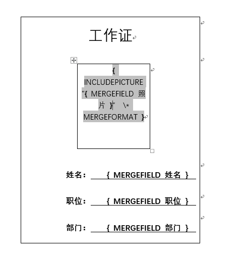 用Word邮件合并功能轻松制作工作证