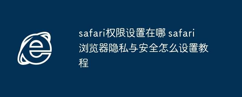 Safari权限隐私安全设置教程